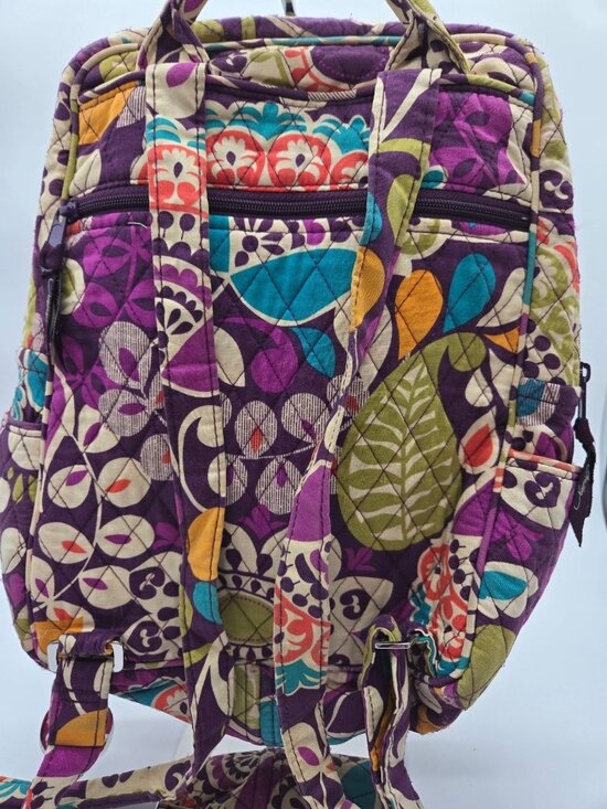 Vera Bradley Plum Crazy Backpack & Tablet Sleeve Set Purple Paisley Travel Lot main image 11